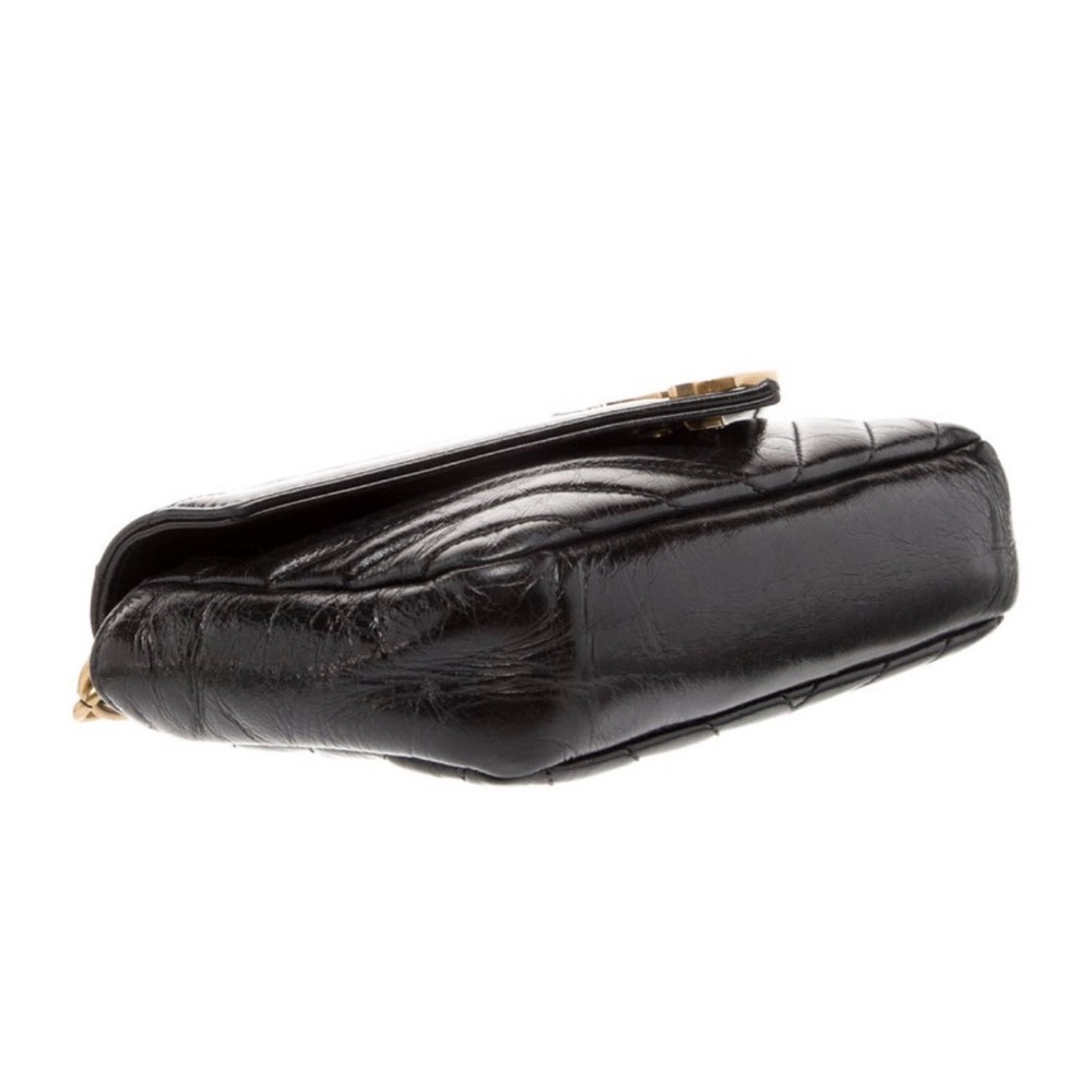 Saint Laurent YSL Chevron College Mini Top Handle Black Bag - Picture 5 of 5